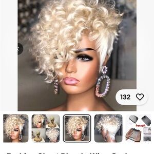 Elegant Blonde Curly Wig for Women